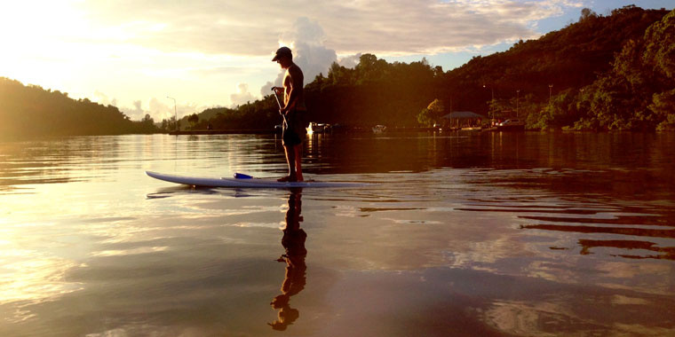 Bayside Palau Bed & Breakfast: B&B guests are welcome to use our stand-up paddleboards (and kayaks) to explore the splendor of Nikko Bay while staying at the Inn.